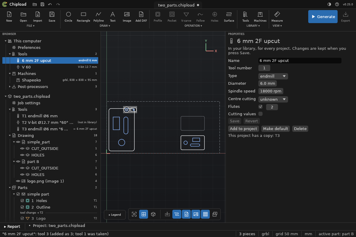 This computer > Tools in the Browser, a library tool in Properties, and the project’s tool T3 linked to it